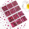 image:image6736pcs Hotfix Rhinestones FlatbackRoyal Blue Rhinestones for Crafts Clothes Mixed 5 Sizes Hotfix Crystals with Tweezers and Wax Pencil Kit SS6SS30SapphireHot Pink