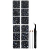image:image6736pcs Hotfix Rhinestones FlatbackRoyal Blue Rhinestones for Crafts Clothes Mixed 5 Sizes Hotfix Crystals with Tweezers and Wax Pencil Kit SS6SS30SapphireMontana