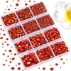 image:image6736pcs Hotfix Rhinestones FlatbackRoyal Blue Rhinestones for Crafts Clothes Mixed 5 Sizes Hotfix Crystals with Tweezers and Wax Pencil Kit SS6SS30SapphireOrange