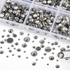 image:image6736pcs Hotfix Rhinestones FlatbackRoyal Blue Rhinestones for Crafts Clothes Mixed 5 Sizes Hotfix Crystals with Tweezers and Wax Pencil Kit SS6SS30SapphireBlack Diamond