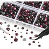image:image6736pcs Hotfix Rhinestones FlatbackRoyal Blue Rhinestones for Crafts Clothes Mixed 5 Sizes Hotfix Crystals with Tweezers and Wax Pencil Kit SS6SS30SapphireAmethyst