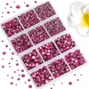image:image6736pcs Hotfix Rhinestones FlatbackRoyal Blue Rhinestones for Crafts Clothes Mixed 5 Sizes Hotfix Crystals with Tweezers and Wax Pencil Kit SS6SS30SapphireRose