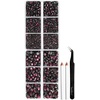 image:image6736pcs Hotfix Rhinestones FlatbackRoyal Blue Rhinestones for Crafts Clothes Mixed 5 Sizes Hotfix Crystals with Tweezers and Wax Pencil Kit SS6SS30SapphireAmethyst