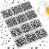 image:image6736pcs Hotfix Rhinestones FlatbackRoyal Blue Rhinestones for Crafts Clothes Mixed 5 Sizes Hotfix Crystals with Tweezers and Wax Pencil Kit SS6SS30SapphireBlack Diamond