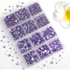image:image6736pcs Hotfix Rhinestones FlatbackRoyal Blue Rhinestones for Crafts Clothes Mixed 5 Sizes Hotfix Crystals with Tweezers and Wax Pencil Kit SS6SS30SapphireViolet