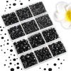 image:image6736pcs Hotfix Rhinestones FlatbackRoyal Blue Rhinestones for Crafts Clothes Mixed 5 Sizes Hotfix Crystals with Tweezers and Wax Pencil Kit SS6SS30SapphireBlack