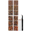 image:image6736pcs Hotfix Rhinestones FlatbackRoyal Blue Rhinestones for Crafts Clothes Mixed 5 Sizes Hotfix Crystals with Tweezers and Wax Pencil Kit SS6SS30SapphireHyacinth AB