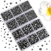 image:image6736pcs Hotfix Rhinestones FlatbackRoyal Blue Rhinestones for Crafts Clothes Mixed 5 Sizes Hotfix Crystals with Tweezers and Wax Pencil Kit SS6SS30SapphireHematite