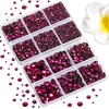 image:image6736pcs Hotfix Rhinestones FlatbackRoyal Blue Rhinestones for Crafts Clothes Mixed 5 Sizes Hotfix Crystals with Tweezers and Wax Pencil Kit SS6SS30SapphireFuchsia