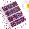 image:image6736pcs Hotfix Rhinestones FlatbackRoyal Blue Rhinestones for Crafts Clothes Mixed 5 Sizes Hotfix Crystals with Tweezers and Wax Pencil Kit SS6SS30SapphireSiam AB