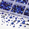 image:image6736pcs Hotfix Rhinestones FlatbackRoyal Blue Rhinestones for Crafts Clothes Mixed 5 Sizes Hotfix Crystals with Tweezers and Wax Pencil Kit SS6SS30SapphireSapphire