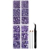 image:image6736pcs Hotfix Rhinestones FlatbackRoyal Blue Rhinestones for Crafts Clothes Mixed 5 Sizes Hotfix Crystals with Tweezers and Wax Pencil Kit SS6SS30SapphireViolet