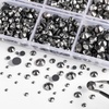 image:image6736pcs Hotfix Rhinestones FlatbackRoyal Blue Rhinestones for Crafts Clothes Mixed 5 Sizes Hotfix Crystals with Tweezers and Wax Pencil Kit SS6SS30SapphireHematite