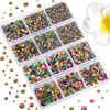 image:image6736pcs Hotfix Rhinestones FlatbackRoyal Blue Rhinestones for Crafts Clothes Mixed 5 Sizes Hotfix Crystals with Tweezers and Wax Pencil Kit SS6SS30SapphireRainbow