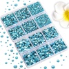 image:image6736pcs Hotfix Rhinestones FlatbackRoyal Blue Rhinestones for Crafts Clothes Mixed 5 Sizes Hotfix Crystals with Tweezers and Wax Pencil Kit SS6SS30SapphireAquamarine