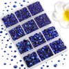 image:image6736pcs Hotfix Rhinestones FlatbackRoyal Blue Rhinestones for Crafts Clothes Mixed 5 Sizes Hotfix Crystals with Tweezers and Wax Pencil Kit SS6SS30SapphireSapphire