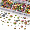 image:image6736pcs Hotfix Rhinestones FlatbackRoyal Blue Rhinestones for Crafts Clothes Mixed 5 Sizes Hotfix Crystals with Tweezers and Wax Pencil Kit SS6SS30SapphireRainbow
