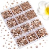 image:image6736pcs Hotfix Rhinestones FlatbackRoyal Blue Rhinestones for Crafts Clothes Mixed 5 Sizes Hotfix Crystals with Tweezers and Wax Pencil Kit SS6SS30SapphireChampagne