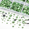 image:image6736pcs Hotfix Rhinestones FlatbackRoyal Blue Rhinestones for Crafts Clothes Mixed 5 Sizes Hotfix Crystals with Tweezers and Wax Pencil Kit SS6SS30SapphireLight Green