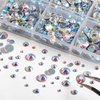 image:image6736pcs Hotfix Rhinestones FlatbackRoyal Blue Rhinestones for Crafts Clothes Mixed 5 Sizes Hotfix Crystals with Tweezers and Wax Pencil Kit SS6SS30SapphireCrystal AB