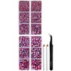 image:image6736pcs Hotfix Rhinestones FlatbackRoyal Blue Rhinestones for Crafts Clothes Mixed 5 Sizes Hotfix Crystals with Tweezers and Wax Pencil Kit SS6SS30SapphireSiam AB
