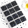 image:image6736pcs Hotfix Rhinestones FlatbackRoyal Blue Rhinestones for Crafts Clothes Mixed 5 Sizes Hotfix Crystals with Tweezers and Wax Pencil Kit SS6SS30SapphireMontana