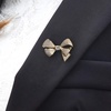 image:imageBEADSLAND Bow Brooch Pin with RhinestonesGold Plated Womens Brass Brooch Elegant Clothing Accessories