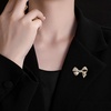image:imageBEADSLAND Bow Brooch Pin with RhinestonesGold Plated Womens Brass Brooch Elegant Clothing Accessories