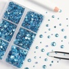 image:imageBEADSLAND Hotfix Rhinestones 6080PCS AB Rhinestones for Clothes Crafts Mixed 6 Sizes with Wax Pencil and Tweezers Kit SS6SS30 Crystal ABAquamarine