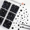 image:imageBEADSLAND Hotfix Rhinestones 6080PCS AB Rhinestones for Clothes Crafts Mixed 6 Sizes with Wax Pencil and Tweezers Kit SS6SS30 Crystal ABBlack