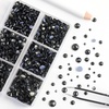 image:imageBEADSLAND Hotfix Rhinestones 6080PCS AB Rhinestones for Clothes Crafts Mixed 6 Sizes with Wax Pencil and Tweezers Kit SS6SS30 Crystal ABBlack Diamond