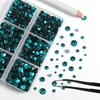 image:imageBEADSLAND Hotfix Rhinestones 6080PCS AB Rhinestones for Clothes Crafts Mixed 6 Sizes with Wax Pencil and Tweezers Kit SS6SS30 Crystal ABBlue Zircon