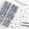 image:imageBEADSLAND Hotfix Rhinestones 6080PCS AB Rhinestones for Clothes Crafts Mixed 6 Sizes with Wax Pencil and Tweezers Kit SS6SS30 Crystal ABCrystal