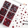 image:imageBEADSLAND Hotfix Rhinestones 6080PCS AB Rhinestones for Clothes Crafts Mixed 6 Sizes with Wax Pencil and Tweezers Kit SS6SS30 Crystal ABDark Siam