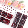 image:imageBEADSLAND Hotfix Rhinestones 6080PCS AB Rhinestones for Clothes Crafts Mixed 6 Sizes with Wax Pencil and Tweezers Kit SS6SS30 Crystal ABDark Siam