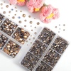 image:imageBEADSLAND Hotfix Rhinestones 6080PCS AB Rhinestones for Clothes Crafts Mixed 6 Sizes with Wax Pencil and Tweezers Kit SS6SS30 Crystal ABGolden Shadow