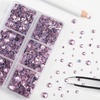 image:imageBEADSLAND Hotfix Rhinestones 6080PCS AB Rhinestones for Clothes Crafts Mixed 6 Sizes with Wax Pencil and Tweezers Kit SS6SS30 Crystal ABLight Pink