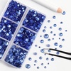 image:imageBEADSLAND Hotfix Rhinestones 6080PCS AB Rhinestones for Clothes Crafts Mixed 6 Sizes with Wax Pencil and Tweezers Kit SS6SS30 Crystal ABLight Sapphire