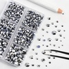 image:imageBEADSLAND Hotfix Rhinestones 6080PCS AB Rhinestones for Clothes Crafts Mixed 6 Sizes with Wax Pencil and Tweezers Kit SS6SS30 Crystal ABSilver Hematite