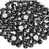image:imageBeadsland 2880pcs Flat Back Crystal Rhinestones Round Gems for Nail Art and Craft Glue FixAquamarine ABSS102729mmJet Hematite