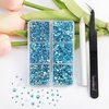 image:imageBeadsland 4300pcs Flatback RhinestonesOrange Rhinestone Nail Gems Round Crystal Rhinestones for CraftsMixed 6 Sizes with Picking Tweezers and Wax Pencil Kit SS6SS20HyacinthOrangeAquamarine AB