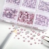 image:imageBeadsland 4300pcs Flatback RhinestonesOrange Rhinestone Nail Gems Round Crystal Rhinestones for CraftsMixed 6 Sizes with Picking Tweezers and Wax Pencil Kit SS6SS20HyacinthOrangeLight RoseLight Pink