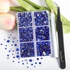 image:imageBeadsland 4300pcs Flatback RhinestonesOrange Rhinestone Nail Gems Round Crystal Rhinestones for CraftsMixed 6 Sizes with Picking Tweezers and Wax Pencil Kit SS6SS20HyacinthOrangeSapphire