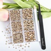 image:imageBeadsland 4300pcs Flatback RhinestonesOrange Rhinestone Nail Gems Round Crystal Rhinestones for CraftsMixed 6 Sizes with Picking Tweezers and Wax Pencil Kit SS6SS20HyacinthOrangeGolden Shadow