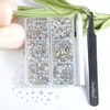 image:imageBeadsland 4300pcs Flatback RhinestonesOrange Rhinestone Nail Gems Round Crystal Rhinestones for CraftsMixed 6 Sizes with Picking Tweezers and Wax Pencil Kit SS6SS20HyacinthOrangeBlue Moonlight