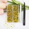 image:imageBeadsland 4300pcs Flatback RhinestonesOrange Rhinestone Nail Gems Round Crystal Rhinestones for CraftsMixed 6 Sizes with Picking Tweezers and Wax Pencil Kit SS6SS20HyacinthOrangeCitrimeLemon Yellow