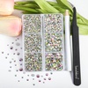 image:imageBeadsland 4300pcs Flatback RhinestonesOrange Rhinestone Nail Gems Round Crystal Rhinestones for CraftsMixed 6 Sizes with Picking Tweezers and Wax Pencil Kit SS6SS20HyacinthOrangeCrystalAB