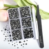 image:imageBeadsland 4300pcs Flatback RhinestonesOrange Rhinestone Nail Gems Round Crystal Rhinestones for CraftsMixed 6 Sizes with Picking Tweezers and Wax Pencil Kit SS6SS20HyacinthOrangeBlack Diamond