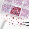 image:imageBeadsland 4300pcs Flatback RhinestonesOrange Rhinestone Nail Gems Round Crystal Rhinestones for CraftsMixed 6 Sizes with Picking Tweezers and Wax Pencil Kit SS6SS20HyacinthOrangeHyacinth AB