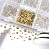 image:imageBeadsland 4300pcs Flatback RhinestonesOrange Rhinestone Nail Gems Round Crystal Rhinestones for CraftsMixed 6 Sizes with Picking Tweezers and Wax Pencil Kit SS6SS20HyacinthOrangeMetal Sunlight